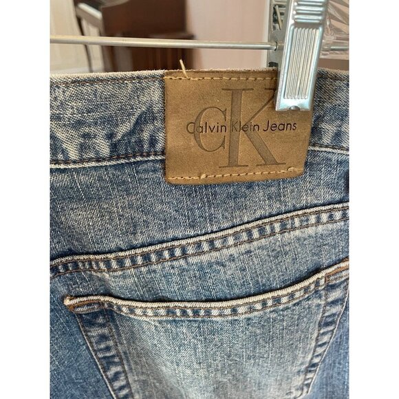 VINTAGE 90s Y2K Calvin Klein High Waist Mom Bootcut Sandblast Jeans Sz 8 - Picture 5 of 12